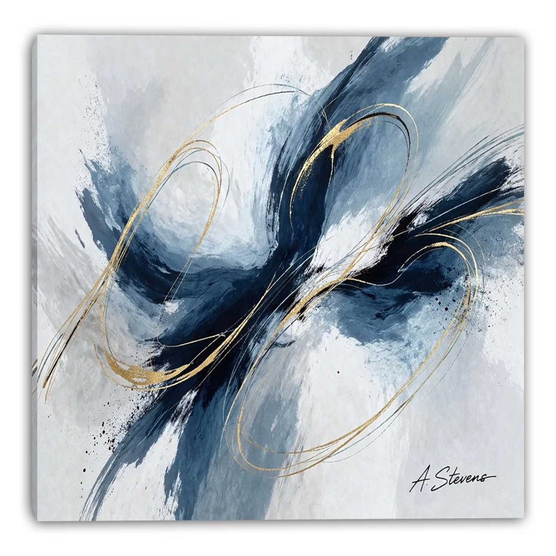 Art mural azur sur toile tendue, 24"W x 16"H x 1.5"D
