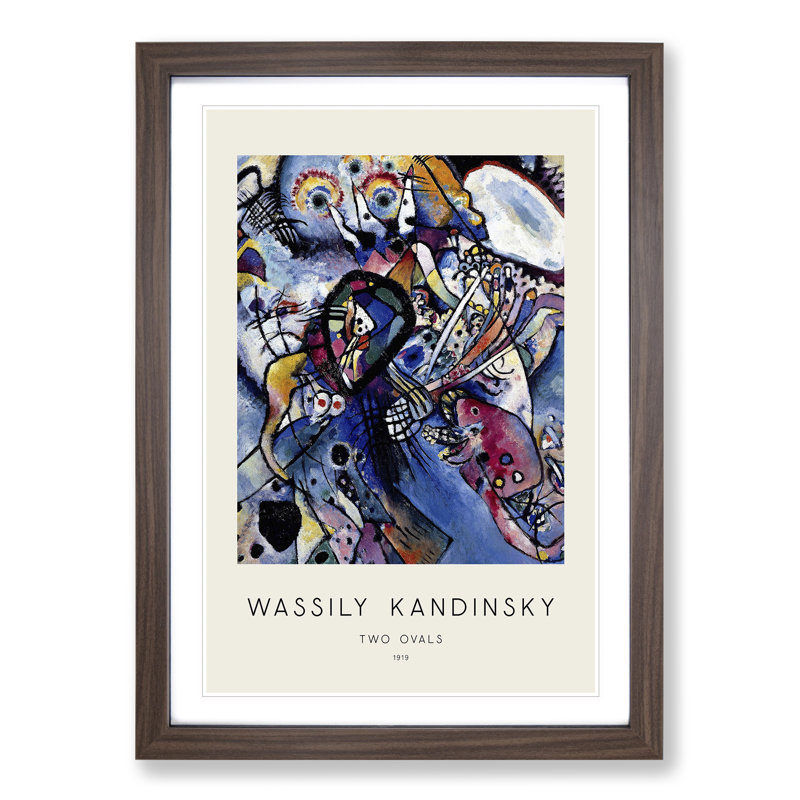 Two Ovals by Wassily Kandinsky - Picture Frame Art Prints, 36cm H x 27cm W x 2cm D, Walnut