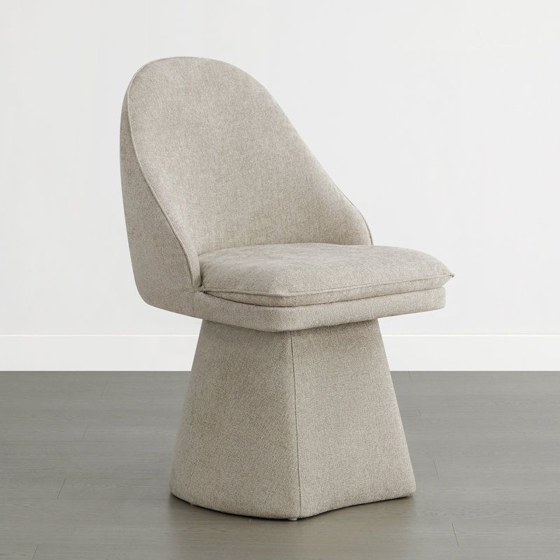 Chaise rembourrée pivotante en tissu Lomena, Kaki