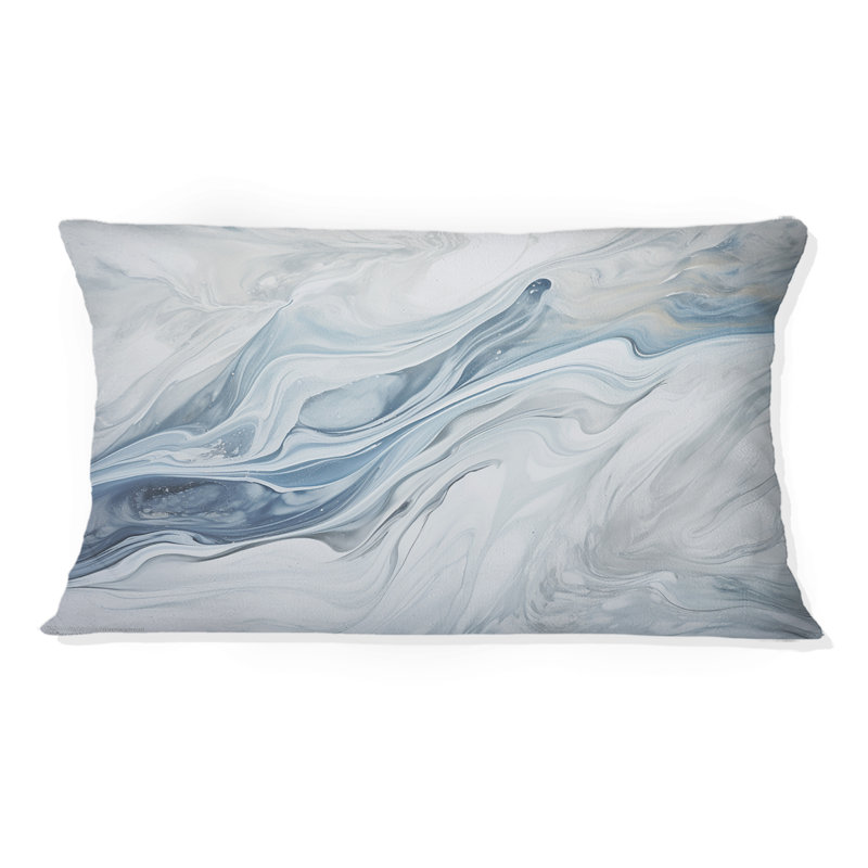 Gris et bleu Glacier Charm liquide Art - Coussin décoratif imprimé Glacier