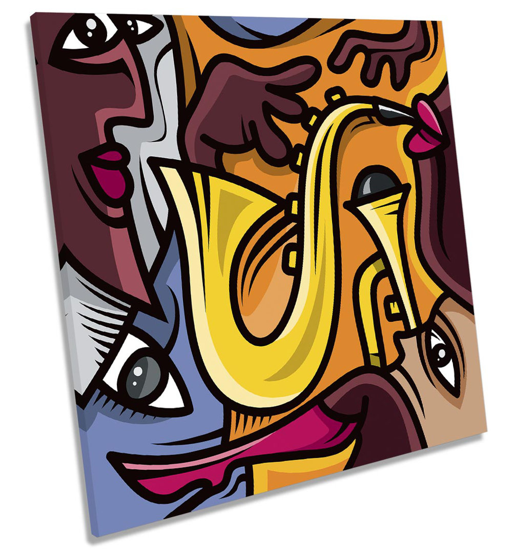 Jazz Music Saxophone Modern - Wrapped Canvas Painting