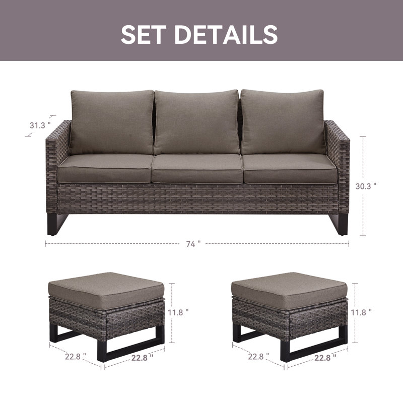 74 po de largeur, gris, gris