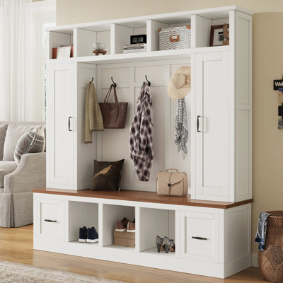 Porte-manteau de 183 cm de large avec banc et rangement