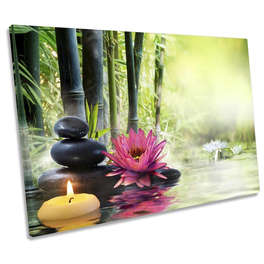 Zen Stone Tower Floral - Wrapped Canvas Print