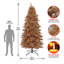 Rose Gold Fir Flocked/Frosted Christmas Tree with LED Lights-67403044
