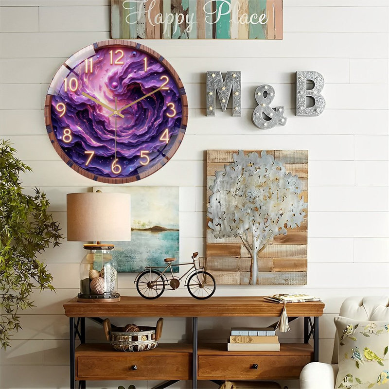 Horloge murale en verre 12 po