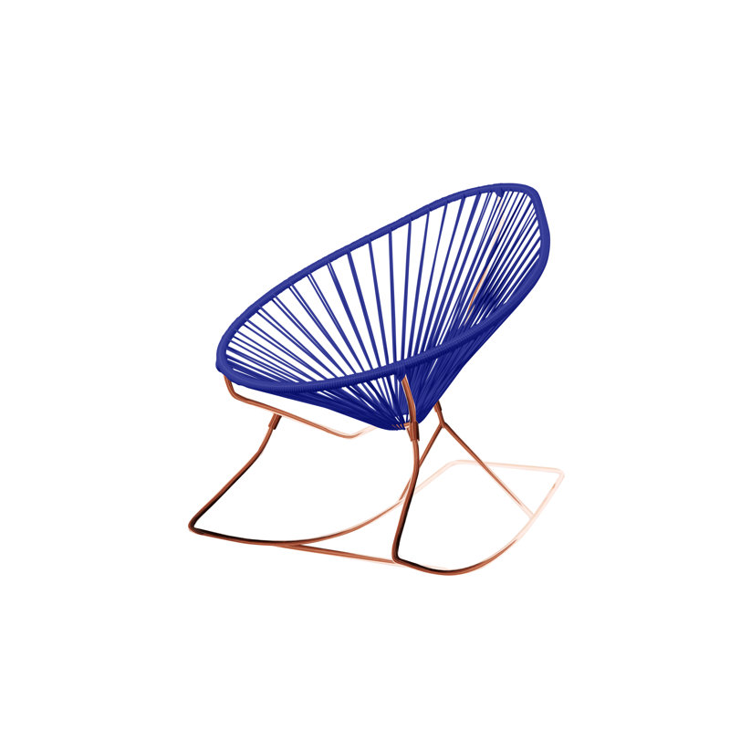 Chaise berçante intérieure / extérieure Acapulco, Bleu profond / cuivre