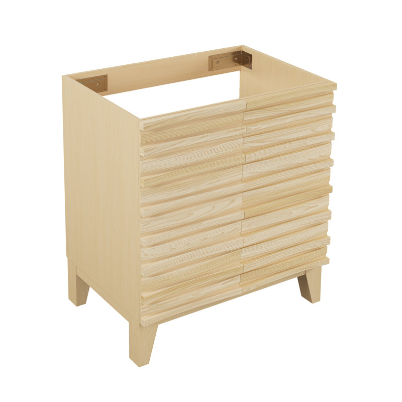 Meuble-lavabo autoportant sans comptoir en chêne naturel 30 po Cascade, Naturel