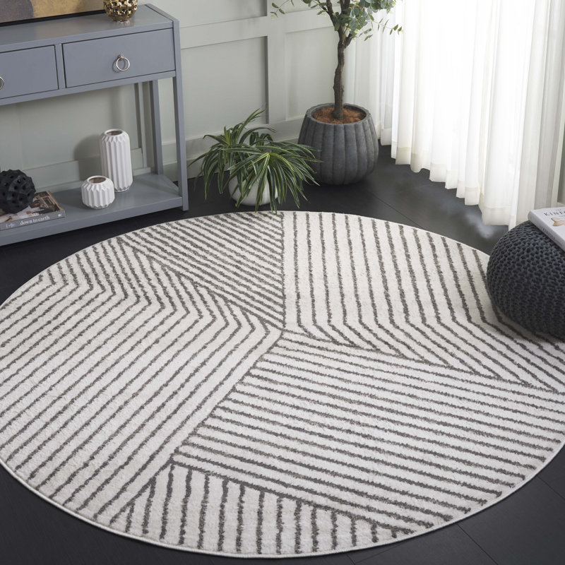 Tapis de performance géométrique Ifeoma, Rond 6 pi 7 po
