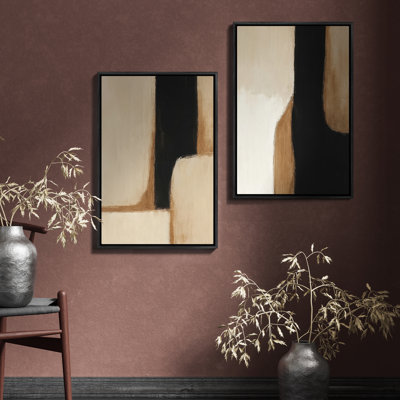 Art mural encadré, rétro, antique, classique pour chambre à coucher - 16 po x 24 po x 2 panneaux