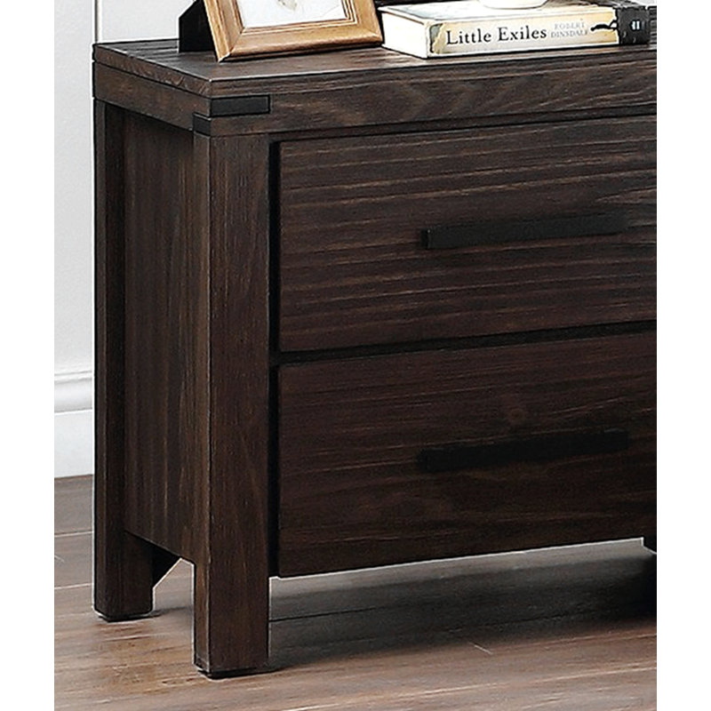 Posner Solid Wood Nightstand, Espresso