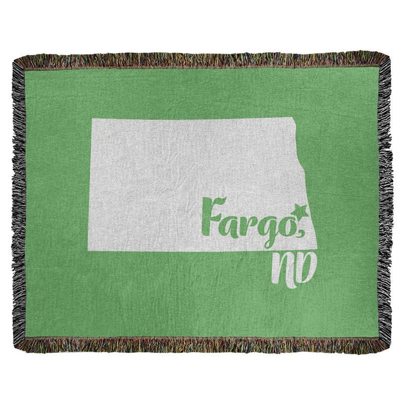 Jeté en coton fargo north dakota, 50 po x 60 po, Vert