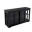 Armoire de rangement pour cuisine avec porte en verre - noire-1522084637