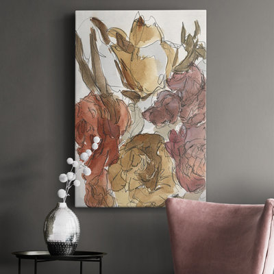 Arrangement floral recadré I - impression sur toile tendue