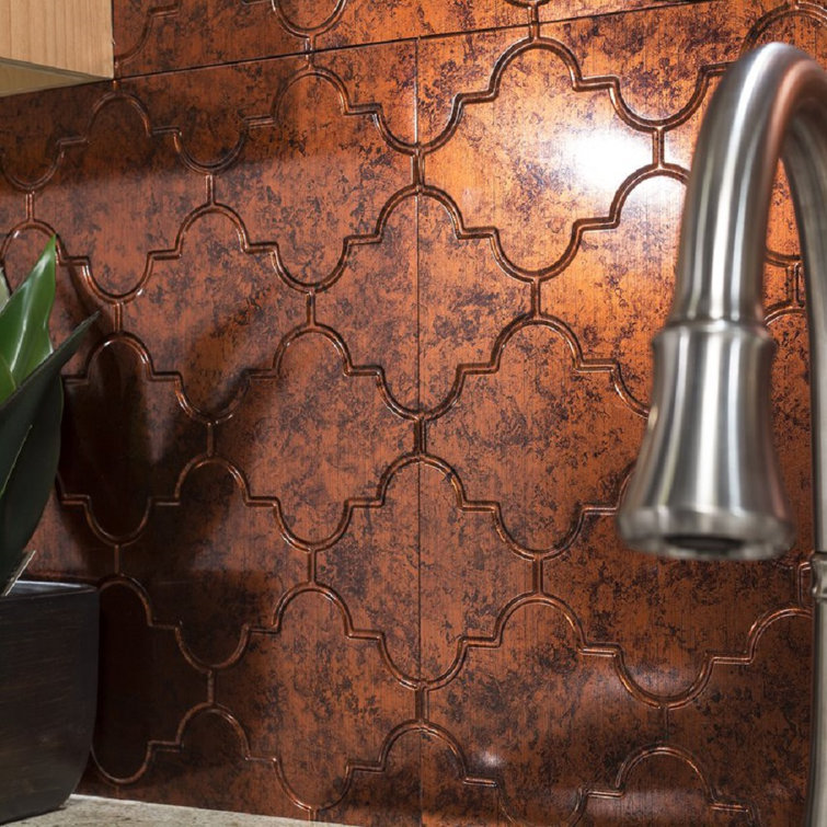 Fasade Easy Installation Quilted Cracked Copper Backsplash Panel for Kitchen and Bathrooms (18 sq ft Kit) Fasade Easy Installation Quilted Cracked Copper Backsplash Panel for Kitchen and Bathrooms (18 sq ft Kit)
