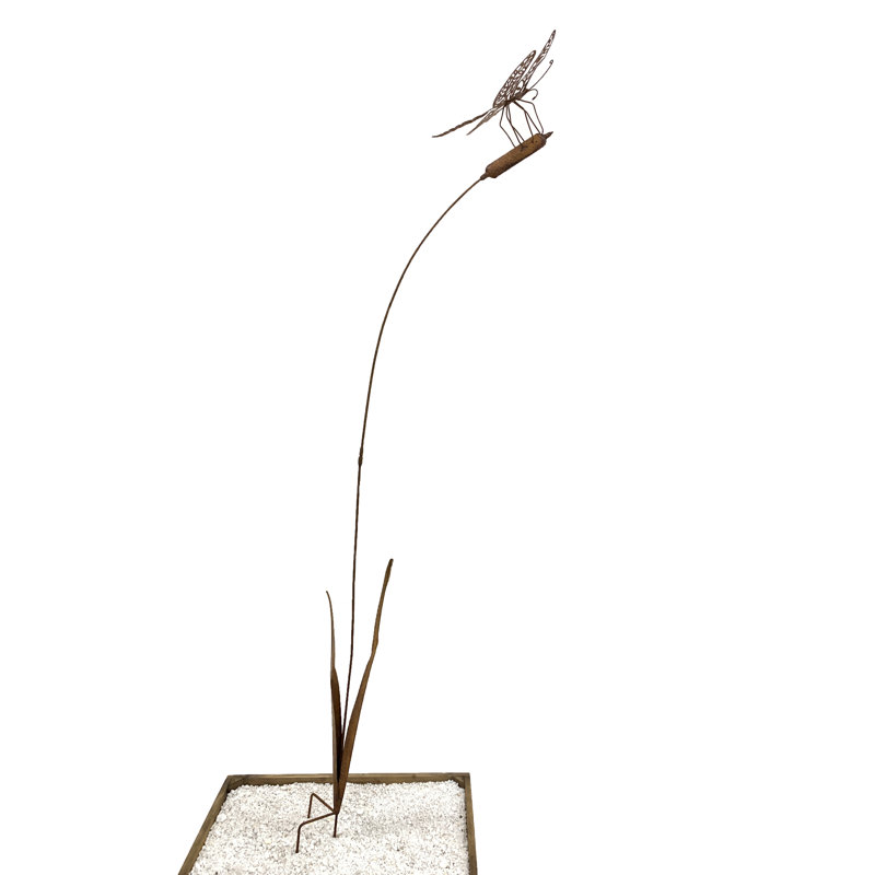 Rustic Dragonfly Garden Stake