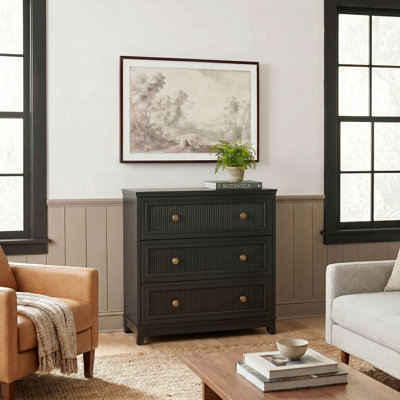 Martha Stewart Bedford Wooden 3-Drawer Cabinet with Premium Hardware
