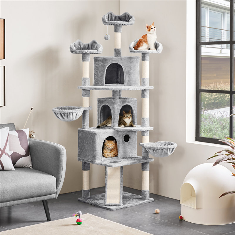 192cm H Cat Tree, Light Grey