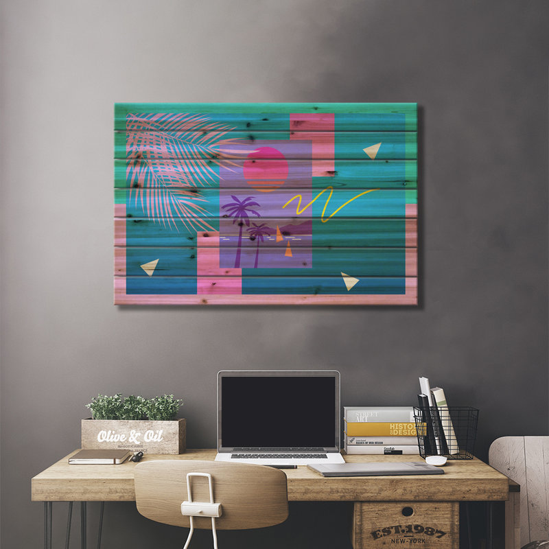 Cavaillon Memphis Retro On Wood by Studio Memphis Waves Print