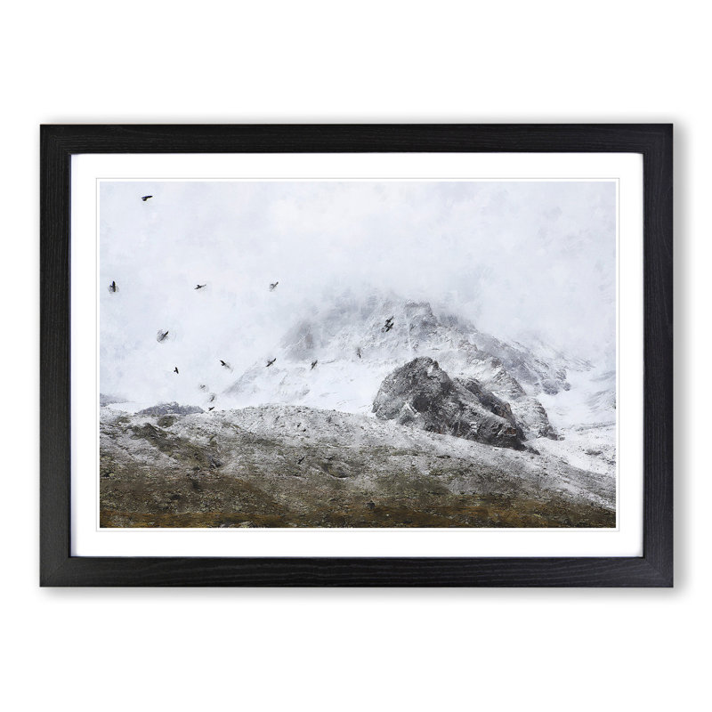 A Flock of Birds - Picture Frame Graphic Art, 48cm H x 65cm W x 2cm D, Black Framed