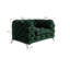 Chesterfield Armchair  with Silver Metal Legs-807815894