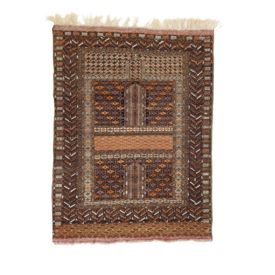Tapis unique en laine noué à la main Hachlu de 5 pi 7 po x 6 pi 10 po rouille / noir / beige Global Tapis