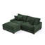 Canapé modulaire rembourré 3 pièces en chenille vert avec coussins décoratifs et repose-pieds 3 pièces-1388572088-1388572085
