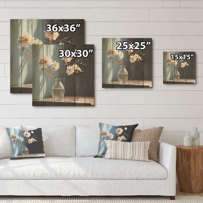 «Mums Minimalisme Dream Photo - Art sur bois de pin naturel», H 25 po x l 25 po