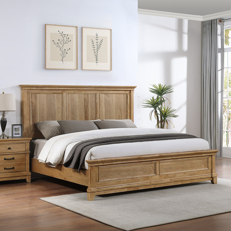 Esterel Wood King Panel Bed, Honey Brown, King 