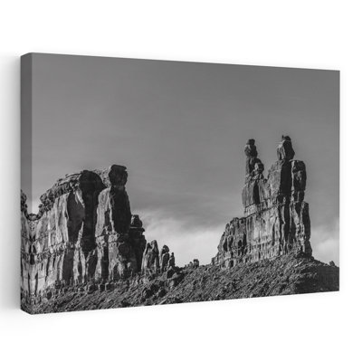 Vue du grand rocher sur la vallée des dieux, chapeau mexicain, Utah, États-Unis, art contemporain abstrait, art mural paysage