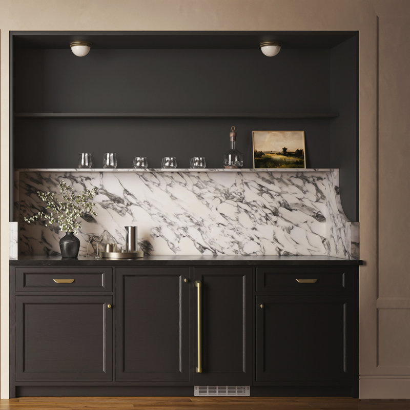 ZLINE Autograph Edition 15 in. Touchstone Nugget Ice Maker with Panel-Ready Door and Bronze Handle, Gold