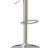 PU Bar Stool Set - 2-Piece, Featuring Vertical And Smooth-Lined Backrests With Trumpet-Shaped Silver Metal Legs-125536043