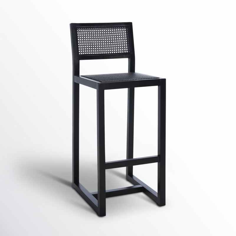 Tabouret de bar Cane, Noir, Tabouret