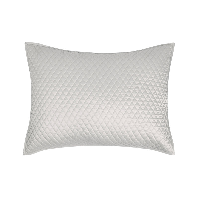 Winthrop Sateen Sham, Silver Gray, Standard