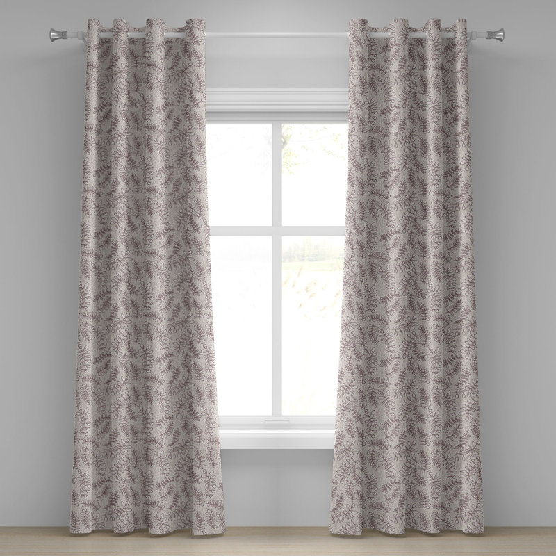 Rideau 2 panneaux à œillets East Urban Home, 50 po, beige taupe, L 50 po x L 108 po