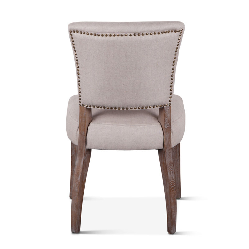 Mindy Upholstered Dining Chair, Asphalt Gray , White