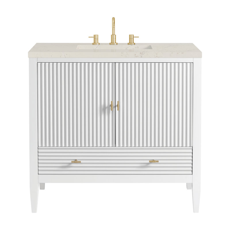 Myrrin 36'' W Single Vanity, Bright White, Siberian, 8" Widespread