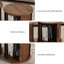 Ensemble de tables basses rondes, tables d'appoint gigognes modernes avec rangement à porte coulissante, table de bout avec canapé au fini noyer et table de chevet pour le salon et la chambre à coucher, onglet décoratif à colonne romaine cannelée