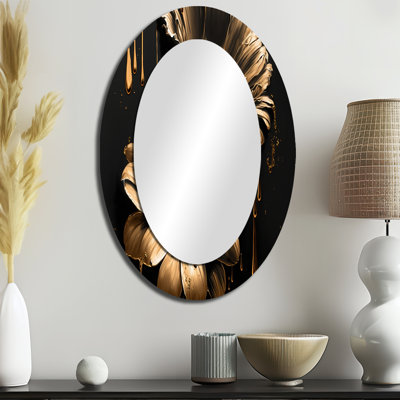 Miroir mural noir et doré Daisy III