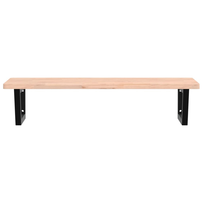 Arihanna 100cm Solid Wood Bathroom Vanity Top, Beech/Black