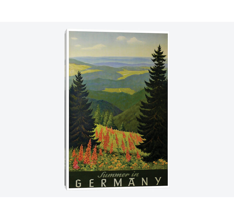 Publicité Vintage « Été en Allemagne » sur toile, 26" H x 18" L x 1,5" D
