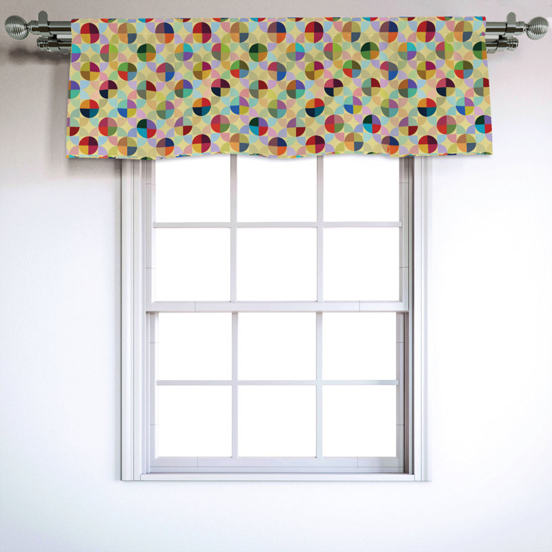 Sateen Geometric Ruffled Window Valance
