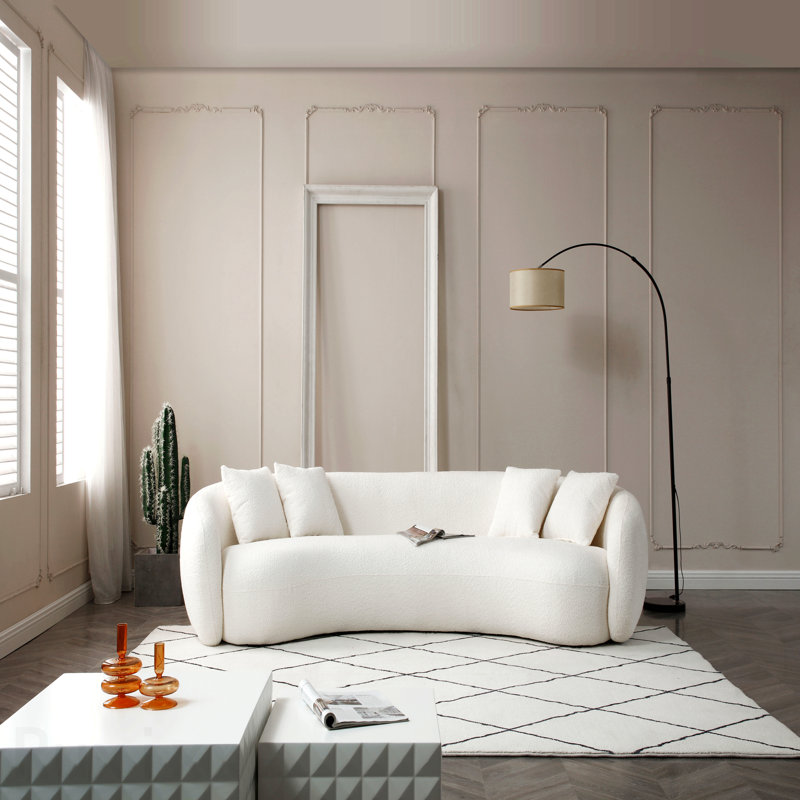 Canapé pour 5 personnes dans des chambres familiales spacieuses Canapé modulaire 5 places 102 po Boucle, Blanc