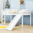 Twin Wood Low Loft Bed With Built-In Ladder And Slide-2126280286