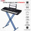 Support pour clavier 5 leviers à double noyau de style X pour 49 à 88 touches - Bleu