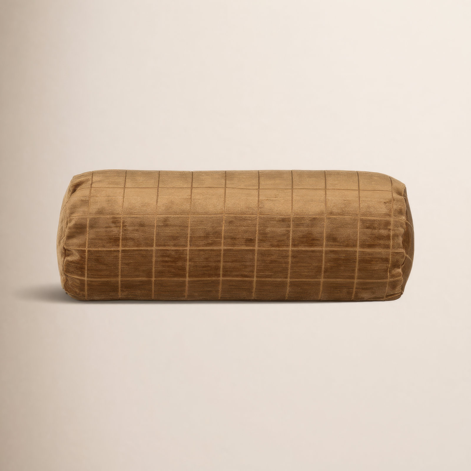 Otterville Velvet Grid Bolster Pillow, Gold Geometric, Bolster 8"H x 20"W