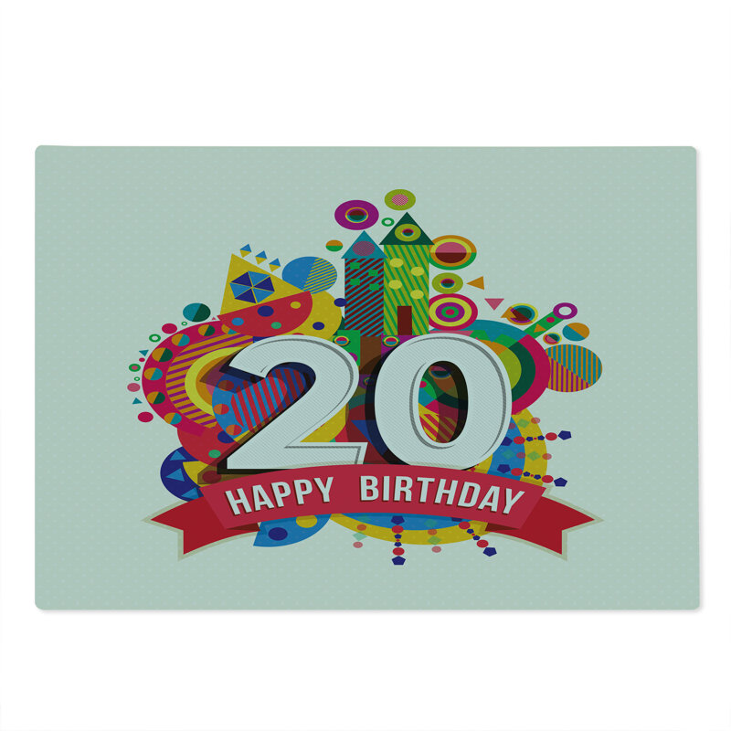 Ambesonne Birthday Cutting Board Large Size 20 Theme Image Multicolor