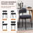 Boucle Dining Chairs Set of 2, Upholstered Dining Chairs with Black Metal Legs, Modern Dining Chair-1050632454