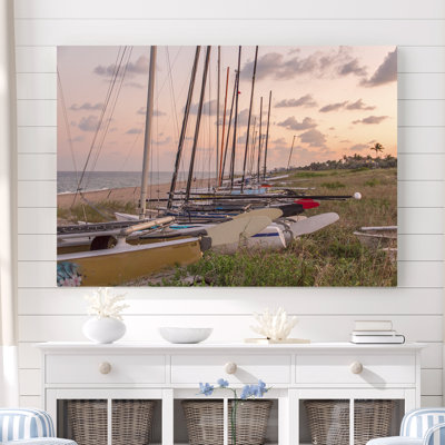 Klag " Sailboats On Long Beach At Sunset "