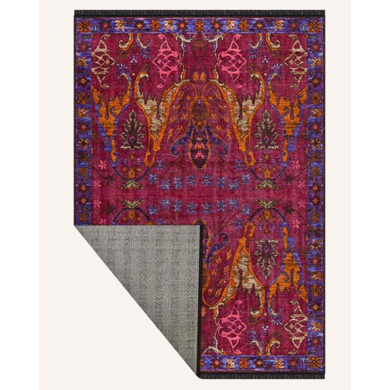 Tapis en coton Heti, Rectangle 2 pi 8 po x 3 pi 4 po